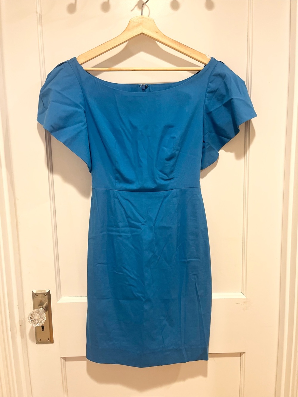 Milly Flutter Sleeve Sheath Dress Blue Size 4